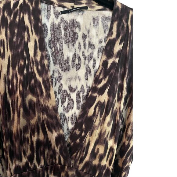 Elie Tahari Leopard Short Sleeve Wrap Dress Size Small - Picture 3 of 5